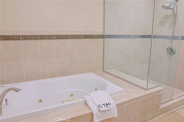 251 W Le Roy Ave, Arcadia, CA 91007 - full bathroom with a whirlpool tub and a tile shower