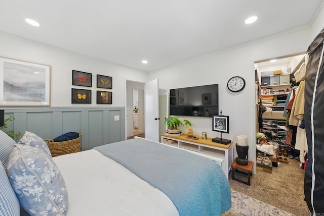 7930 Mission Center Ct Unit F, San Diego, CA 92108 - carpeted bedroom featuring a walk in closet, recessed lighting, and a closet