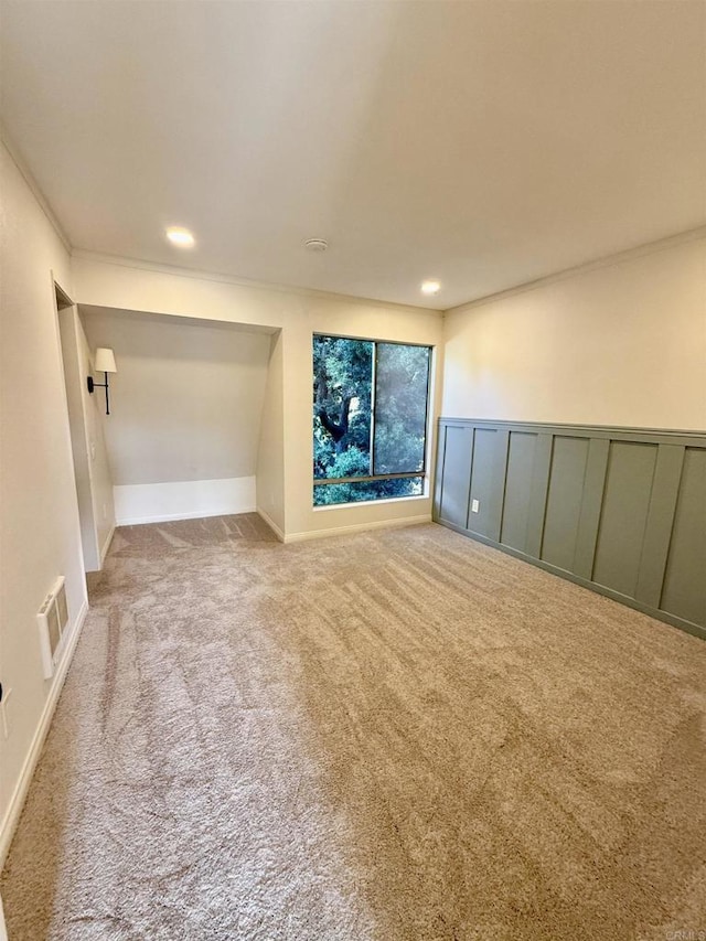 7930 Mission Center Ct Unit F, San Diego, CA 92108 - carpeted spare room with a wainscoted wall and recessed lighting