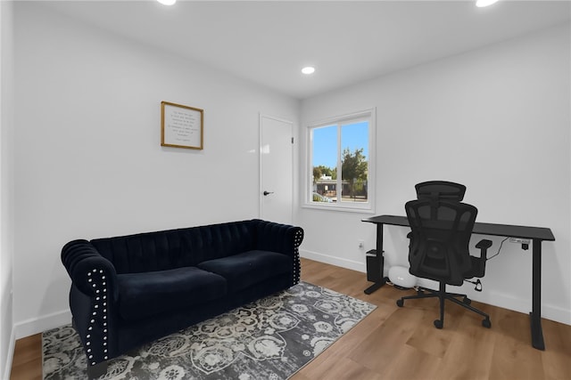 5548 Irondale Ave, Los Angeles, CA 91367 - home office with wood finished floors, recessed lighting, and baseboards