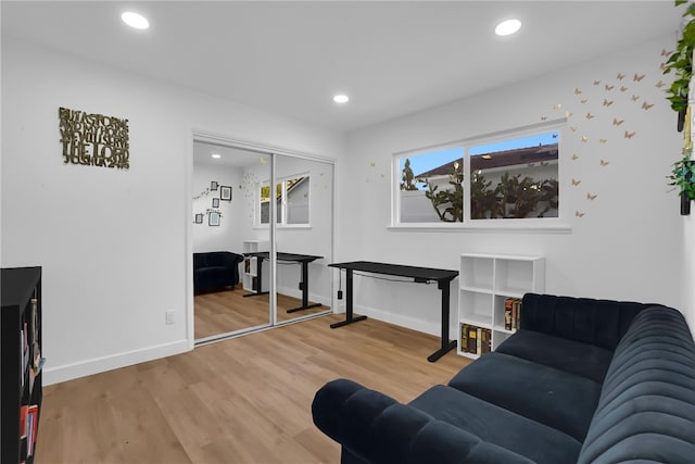 5548 Irondale Ave, Los Angeles, CA 91367 - living room with wood finished floors, baseboards, and recessed lighting