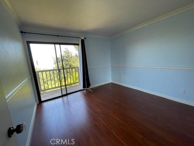 22809 Chardonnay Dr Unit 2, Diamond Bar, CA 91765 - spare room featuring ornamental molding, dark wood-style flooring, and baseboards