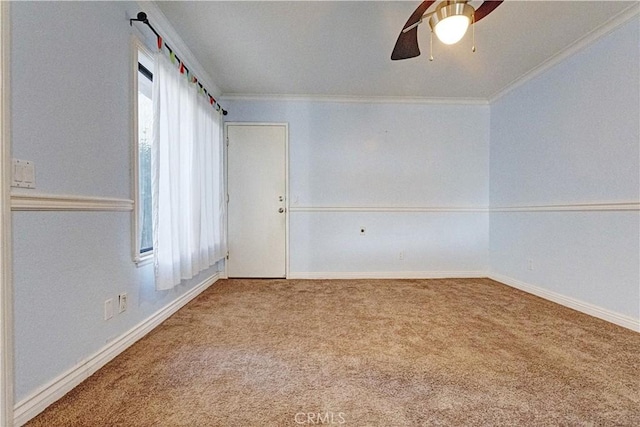 22809 Chardonnay Dr Unit 2, Diamond Bar, CA 91765 - unfurnished room with carpet floors, ceiling fan, and crown molding