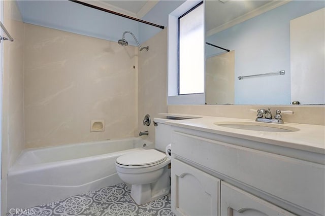 22809 Chardonnay Dr Unit 2, Diamond Bar, CA 91765 - full bath with washtub / shower combination, vanity, tile patterned flooring, and crown molding