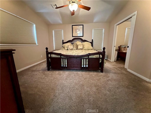 915 Beach Dr, Needles, CA 92363 - bedroom featuring carpet floors, baseboards, and ceiling fan