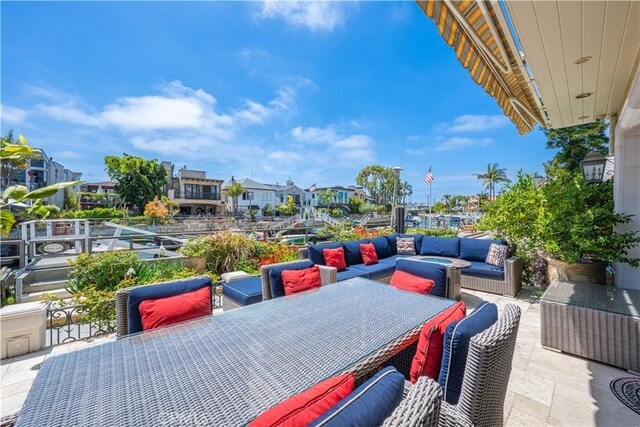 59 Rivo Alto Canal, Long Beach, CA 90803 - view of patio / terrace featuring outdoor lounge area, a residential view, and outdoor dining area
