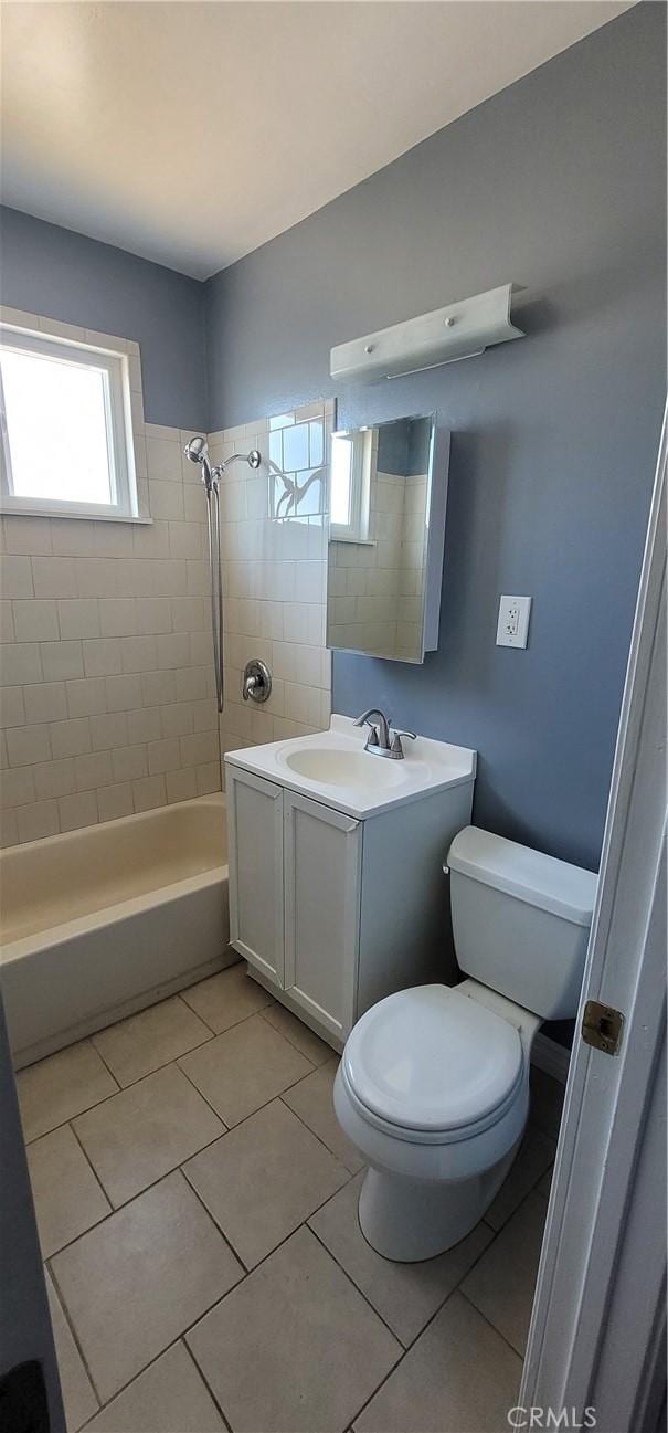 7107 Coldwater Canyon Ave, North Hollywood, CA 91605 - full bathroom with toilet, shower / bath combination, vanity, and tile patterned flooring