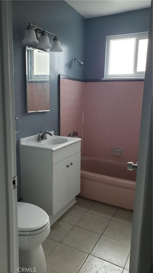 7107 Coldwater Canyon Ave, North Hollywood, CA 91605 - full bathroom with vanity, shower / washtub combination, toilet, and tile patterned floors