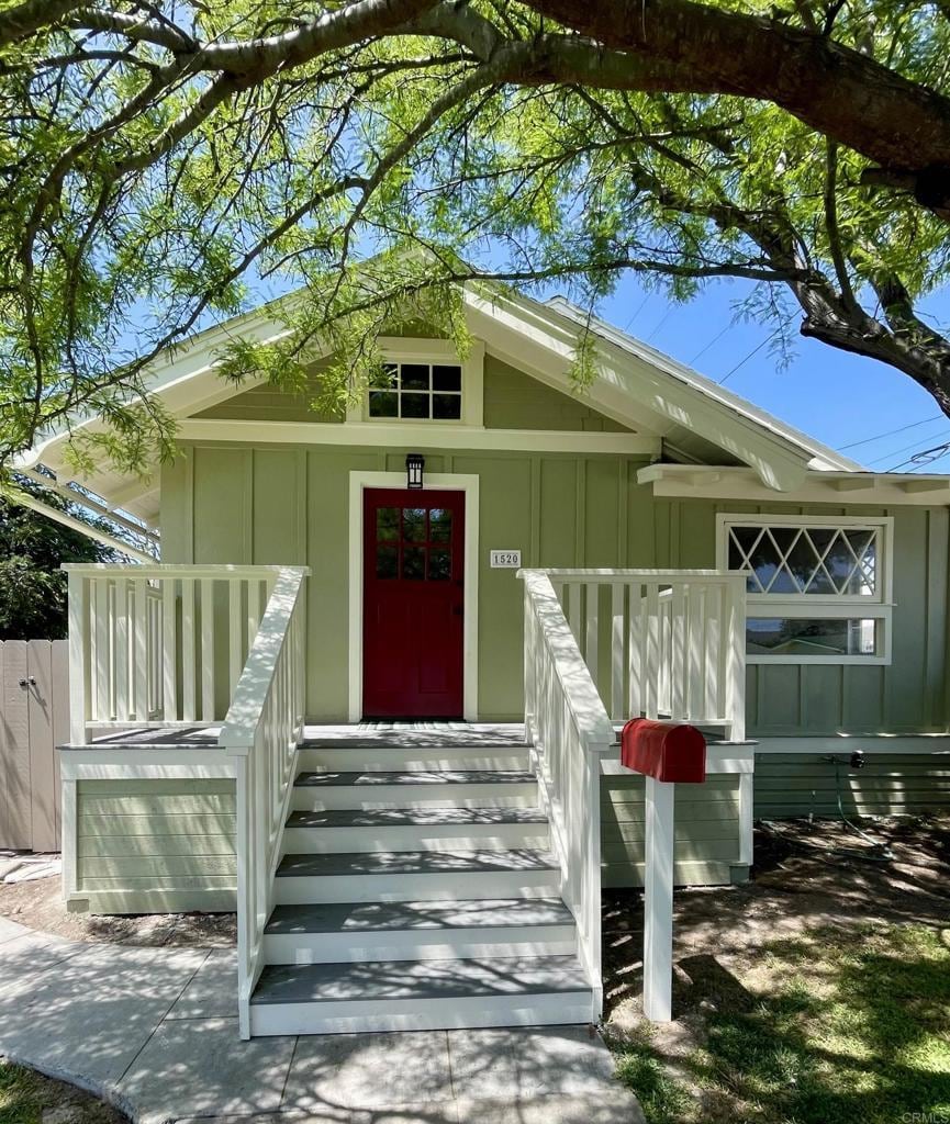1520 Madison Ave, San Diego, CA 92116 - property entrance featuring board and batten siding and a porch