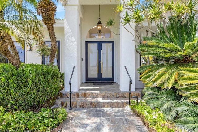 5918 Germaine Ln, La Jolla, CA 92037 - property entrance with french doors and stucco siding