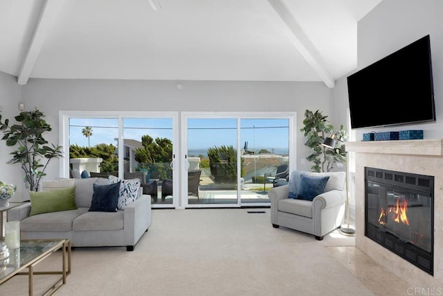 5918 Germaine Ln, La Jolla, CA 92037 - carpeted living area featuring a fireplace with flush hearth and plenty of natural light