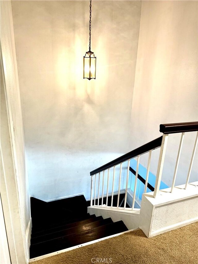 13321 Meyer Rd Unit B, Whittier, CA 90605 - stairs featuring carpet floors