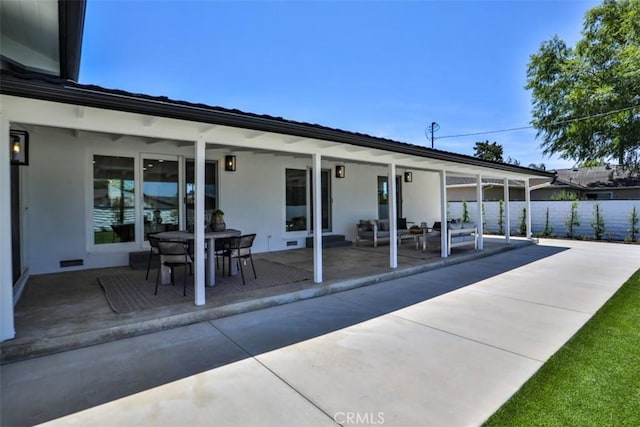 13181 Olympia Way N, Tustin, CA 92705 - view of patio / terrace featuring an outdoor hangout area and outdoor dining area