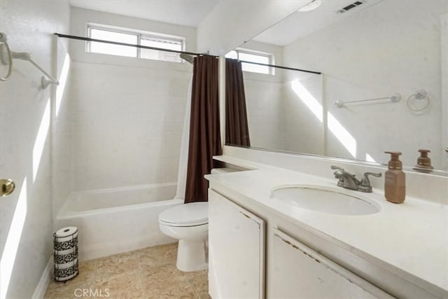 5794 Bay Hill Ln, Fontana, CA 92336 - bathroom with vanity, shower / bathtub combination with curtain, and tile patterned floors