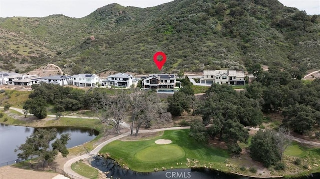2775 Calbourne Ln, Westlake Village, CA 91361 - aerial view of property and surrounding area with a water and mountain view and a golf course