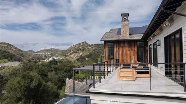 2775 Calbourne Ln, Westlake Village, CA 91361 - view of patio / terrace featuring a mountain view and a balcony