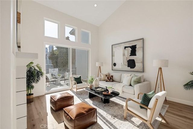 1802 Blossom Ln, Redondo Beach, CA 90278 - living area with high vaulted ceiling and wood finished floors