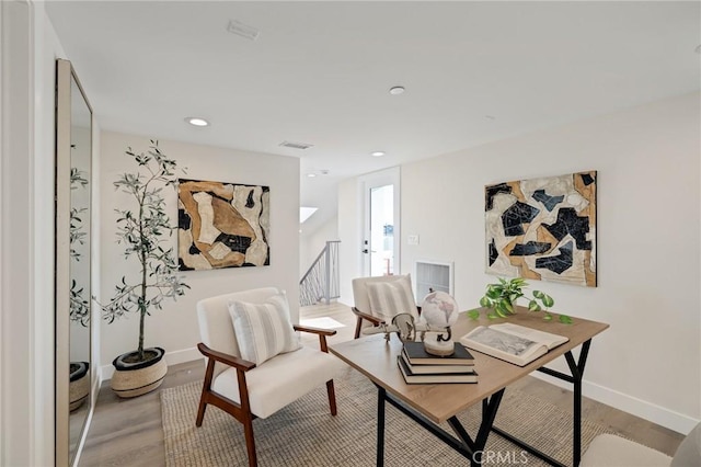1802 Blossom Ln, Redondo Beach, CA 90278 - home office featuring light wood finished floors and recessed lighting