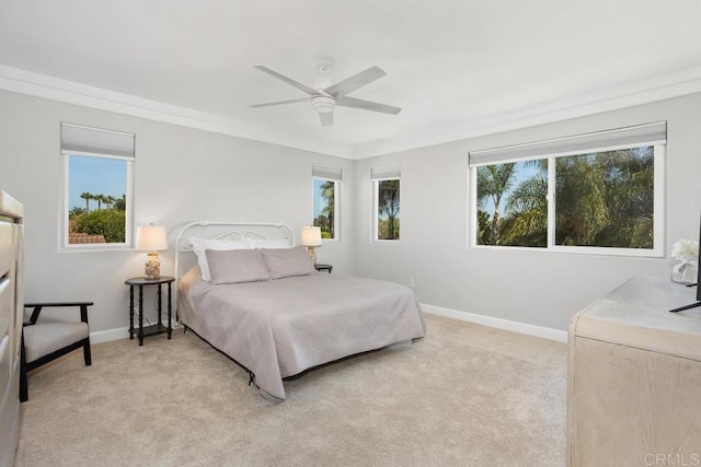 2345 Levante St, Carlsbad, CA 92009 - bedroom featuring light carpet, baseboards, and ceiling fan