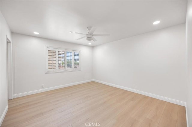 8426 Orange St, Downey, CA 90242 - spare room with ceiling fan, light wood-style flooring, and recessed lighting