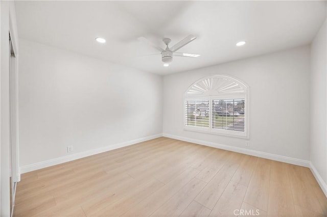 8426 Orange St, Downey, CA 90242 - unfurnished room featuring ceiling fan, light wood-style flooring, and recessed lighting