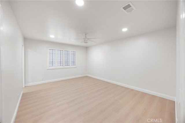 8426 Orange St, Downey, CA 90242 - spare room with a ceiling fan, recessed lighting, and light wood finished floors