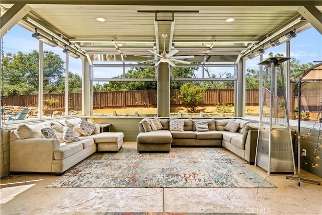 283 Katie Ct, Lakeport, CA 95453 - sunroom / solarium featuring an outdoor hangout area and a ceiling fan