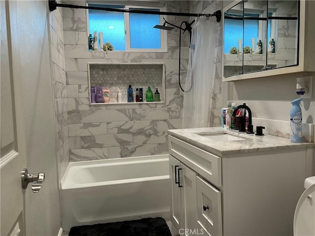 114 S Acacia Ave, Rialto, CA 92376 - bathroom featuring vanity and shower / bath combination with curtain
