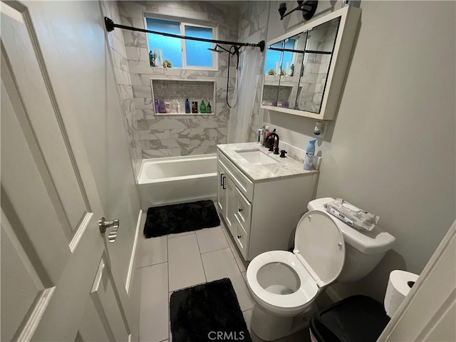 114 S Acacia Ave, Rialto, CA 92376 - bathroom featuring vanity, shower / bath combo, and tile patterned floors