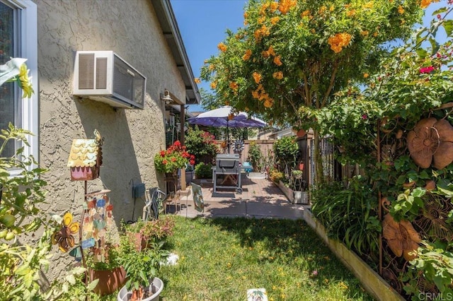 10214 Michala Pl, Santee, CA 92071 - fenced backyard with a patio and a wall mounted air conditioner