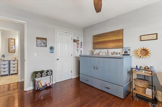 10214 Michala Pl, Santee, CA 92071 - entrance foyer with ceiling fan, wood finished floors, and baseboards
