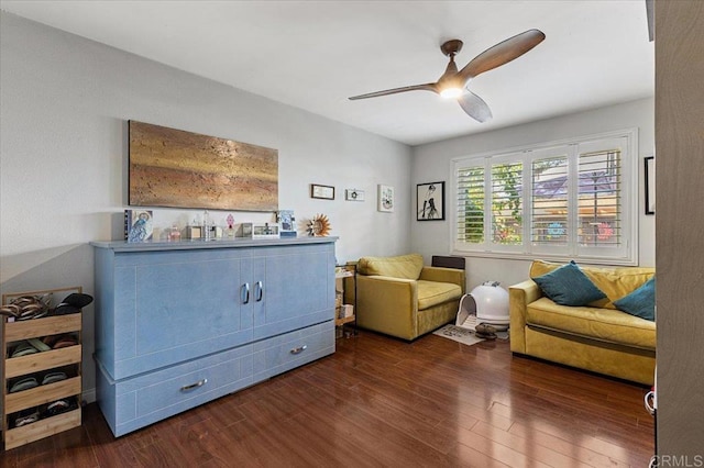 10214 Michala Pl, Santee, CA 92071 - bedroom featuring dark wood-type flooring and a ceiling fan