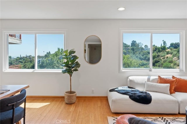 745 Crane Blvd, Los Angeles, CA 90065 - living room featuring baseboards, wood finished floors, and recessed lighting