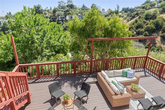 745 Crane Blvd, Los Angeles, CA 90065 - wooden terrace with outdoor lounge area