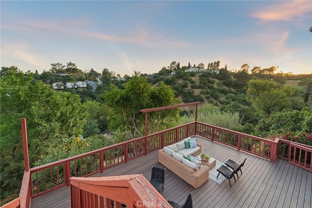 745 Crane Blvd, Los Angeles, CA 90065 - deck at dusk with outdoor lounge area