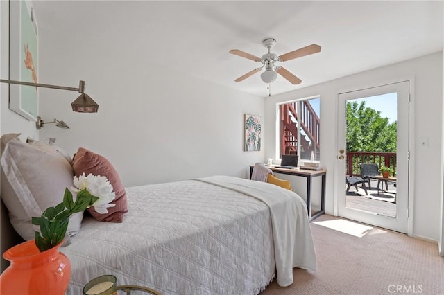 745 Crane Blvd, Los Angeles, CA 90065 - bedroom with access to exterior, carpet flooring, and a ceiling fan
