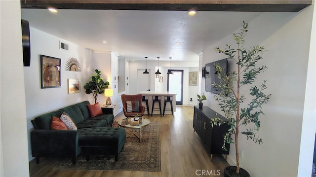 15343 Oakham Ct, Moreno Valley, CA 92551 - living room featuring wood finished floors