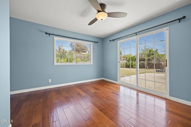260 N Wake Forest Ave, Ventura, CA 93003 - spare room featuring baseboards, ceiling fan, and wood finished floors