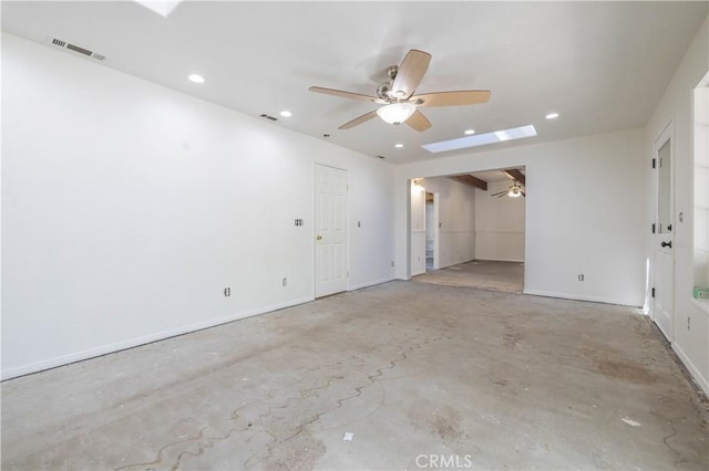 600 Moreno Ln, Sugarloaf, CA 92386 - spare room with a ceiling fan, concrete flooring, recessed lighting, and baseboards