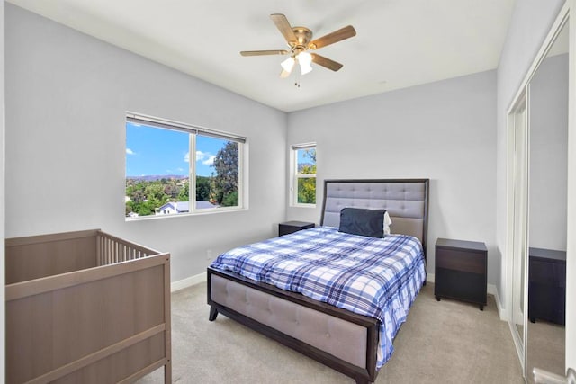 25034 Poderio Dr, Ramona, CA 92065 - carpeted bedroom featuring baseboards and a ceiling fan