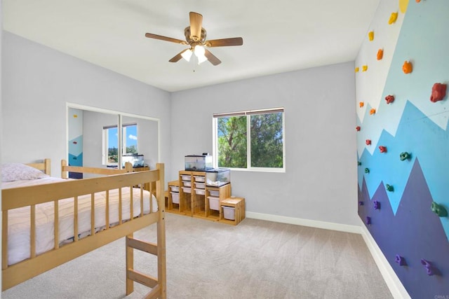 25034 Poderio Dr, Ramona, CA 92065 - bedroom featuring carpet floors, baseboards, and ceiling fan