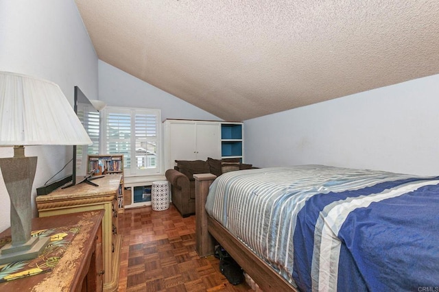 6919 Sandleford Way, San Diego, CA 92139 - bedroom featuring lofted ceiling and a textured ceiling