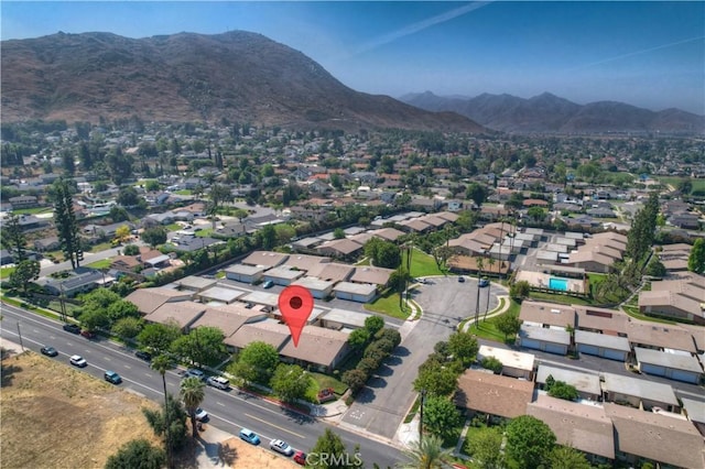 22789 Palm Ave Unit B, Grand Terrace, CA 92313 - aerial perspective of suburban area featuring a mountain backdrop