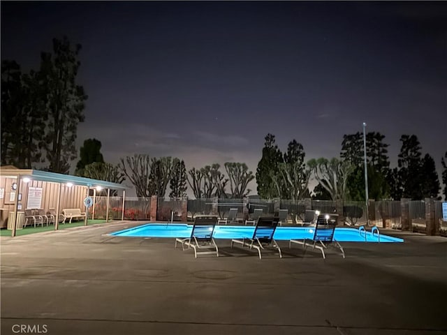 22789 Palm Ave Unit B, Grand Terrace, CA 92313 - pool at twilight with a community pool and a patio area