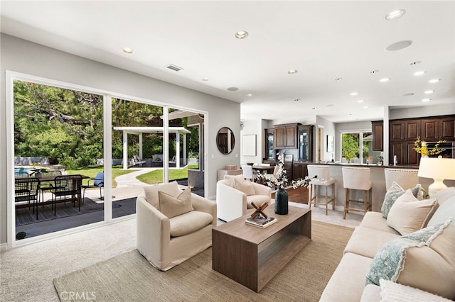 3016 Milagro Way, Fullerton, CA 92835 - living area featuring recessed lighting and light carpet