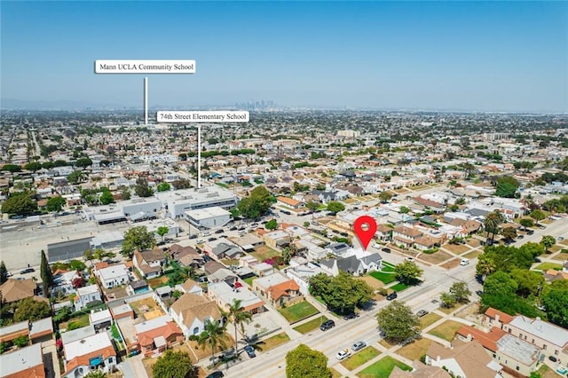 2101 W 76th St, Los Angeles, CA 90047 - aerial view of property and surrounding area featuring nearby suburban area
