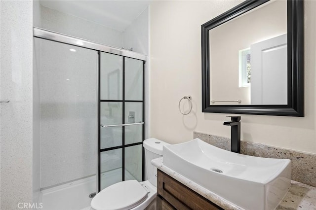 2101 W 76th St, Los Angeles, CA 90047 - bathroom with a shower stall, toilet, and vanity