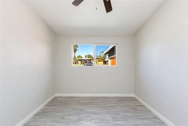 5951 Rose Ellen Ave Unit 29, Palms, CA 92277 - spare room featuring wood finished floors, ceiling fan, and baseboards
