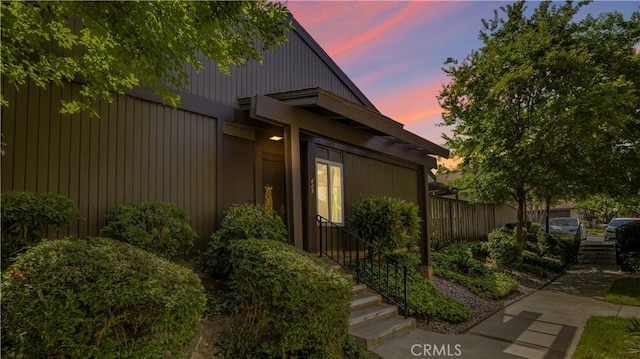 449 Heatherglen Ln, San Dimas, CA 91773 - property exterior at dusk with stairway