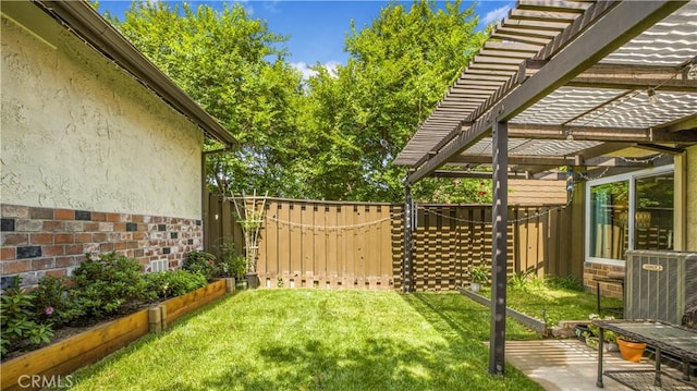 449 Heatherglen Ln, San Dimas, CA 91773 - view of yard featuring central air condition unit and a pergola